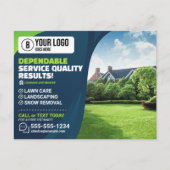 Berufliche Rasenpflege Landschaftsgärtnerei Postkarte (Vorderseite)