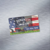 Berufliche Rasenpflege und Landung der US-Flagge Magnetische Visitenkarte (Beispiel)