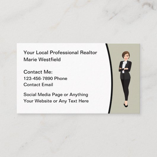 Berufliche Realtor Business Contact Cards Visitenkarte (Vorderseite)