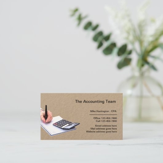 Berufliche Rechnungslegungsdienstleistungen für Un Visitenkarte (Stehend Vorderseite)