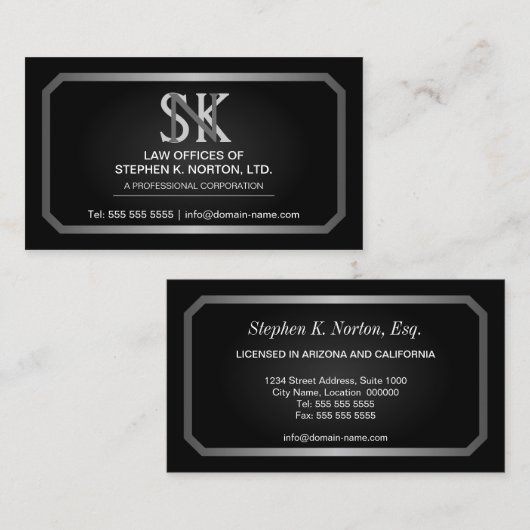 Berufliche Rechtsanwalts-Geschäfts-Karten Visitenkarte (Vorne/Hinten)