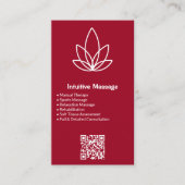 Berufliche Red Massage Business Card Logo und Foto Treuekarte (Vorderseite)