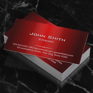 Berufliche Red Metal DJ Music Business Card Visitenkarte