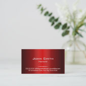 Berufliche Red Metal Pharmacist Business Card Visitenkarte (Stehend Vorderseite)