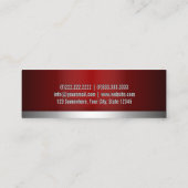 berufliche Red Metal Tattoo Art Business Card Mini Visitenkarte (Rückseite)