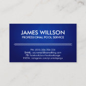Berufliche Reinigung des Pools Visitenkarte (Rückseite)