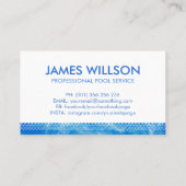 Berufliche Reinigung des Pools Visitenkarte (Rückseite)