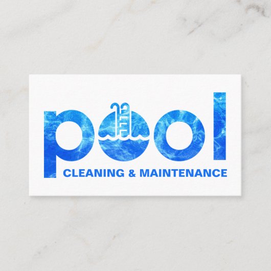 Berufliche Reinigung des Pools Visitenkarte (Vorderseite)