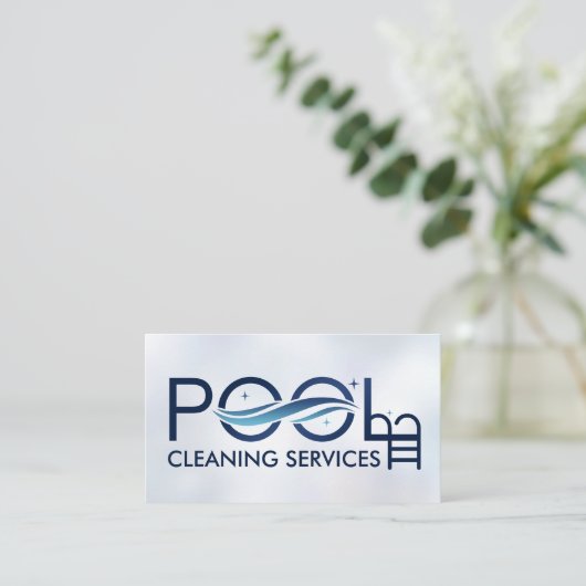 Berufliche Reinigung des Pools Visitenkarte (Stehend Vorderseite)