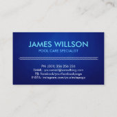 Berufliche Reinigung des Pools Visitenkarte (Rückseite)