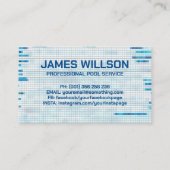 Berufliche Reinigung des Pools Visitenkarte (Rückseite)