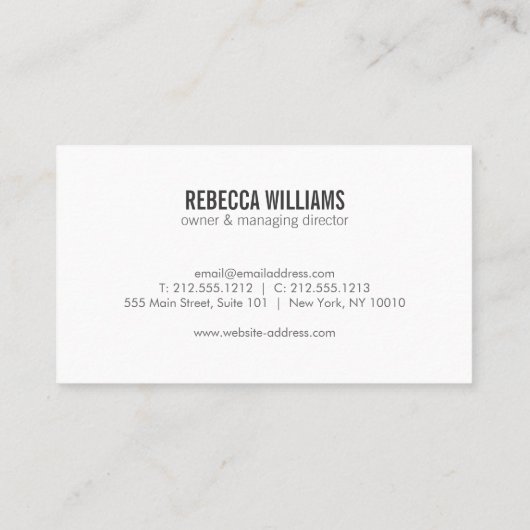 Berufliche Reinigung, Druckwäsche Visitenkarte (Rückseite)