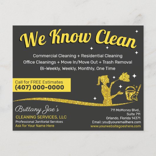 Berufliche Reinigung/Janitorial Housekeeping Serv Flyer (Vorne)