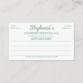 Berufliche Reinigung/Janitorial Housekeeping Serv Visitenkarte (Rückseite)