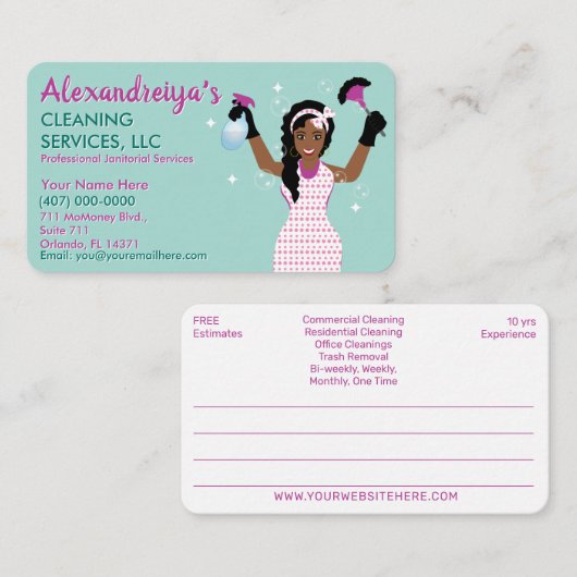 Berufliche Reinigung/Janitorial Housekeeping Serv Visitenkarte (Vorne/Hinten)
