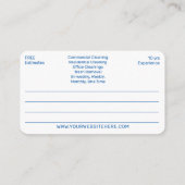 Berufliche Reinigung/Janitorial Housekeeping Serv Visitenkarte (Rückseite)