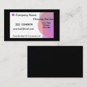 Berufliche Reinigung lila und schwarz Visitenkarte (Vorne/Hinten)