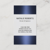 Berufliche Reinigung Navy Blue Metallic Visitenkarte (Rückseite)