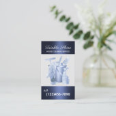 Berufliche Reinigung Navy Blue Metallic Visitenkarte (Stehend Vorderseite)