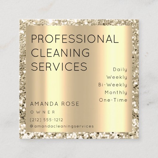 Berufliche Reinigung Service Residence Maid Gold Terminkarte (Vorderseite)