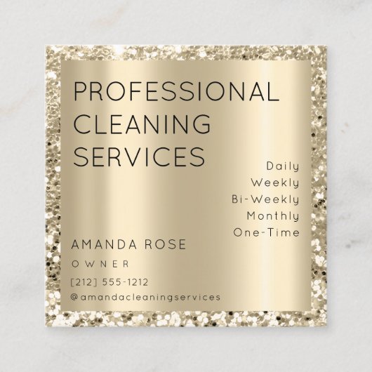 Berufliche Reinigung Service Residence Maid Gold Terminkarte (Vorderseite)