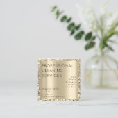 Berufliche Reinigung Service Residence Maid Gold Terminkarte (Stehend Vorderseite)