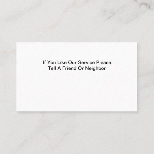 Berufliche Reinigung Visitenkarte (Rückseite)