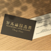 Berufliche Reinigung von Gold und Black House Visitenkarte