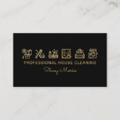 Berufliche Reinigung von Gold und Black House Visitenkarte (Vorderseite)