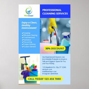 Berufliche Reinigungsdienste Business Flyer Poster