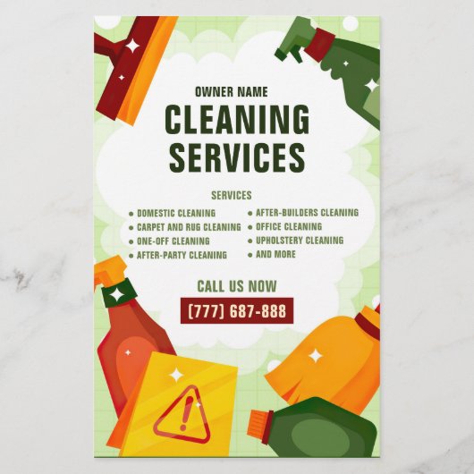 Berufliche Reinigungsdienste Flyer (Hinten)