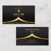 berufliche Reinigungsdienste für Gold und Schwarz Visitenkarte (Vorne/Hinten)
