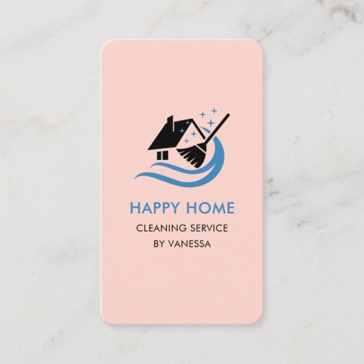 Berufliche Reinigungsdienste Logo Qr-Code Visitenkarte (Vorderseite)