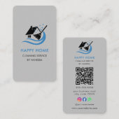 Berufliche Reinigungsdienste Logo Qr-Code Visitenkarte (Vorne/Hinten)