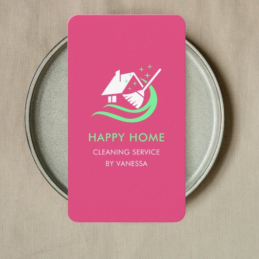 Berufliche Reinigungsdienste Logo Qr-Code Visitenkarte