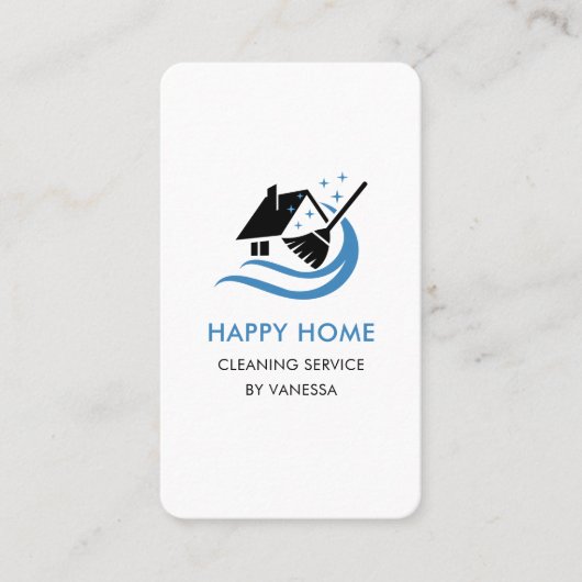 Berufliche Reinigungsdienste Logo Qr-Code Visitenkarte (Vorderseite)