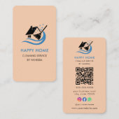 Berufliche Reinigungsdienste Logo Qr-Code Visitenkarte (Vorne/Hinten)