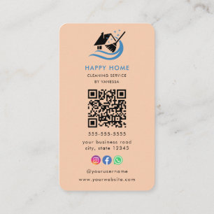 Berufliche Reinigungsdienste Logo Qr-Code Visitenkarte
