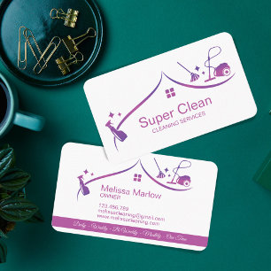 Berufliche ReinigungsHouse Services Business Card Visitenkarte