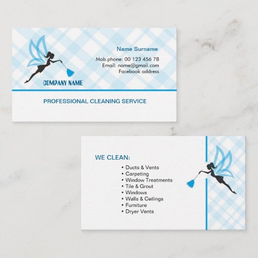 Berufliche Reinigungsservice-Geschäftskarte Visitenkarte (Vorne/Hinten)