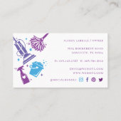 Berufliche Reinigungswerkzeuge/-artikel Visitenkarte (Rückseite)