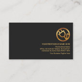 Berufliche Retro Gold Line Gray Shade Electrical Visitenkarte (Rückseite)