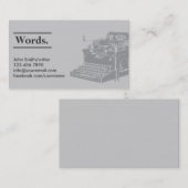 Berufliche Retro-Schreibmaschinengeschreibtenkarte Visitenkarte (Vorne/Hinten)