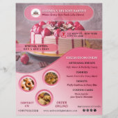 Berufliche, rosa Bäckerei für Fotos und Logos Flyer (Vorne)