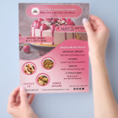 Berufliche, rosa Bäckerei für Fotos und Logos Flyer (Hand)