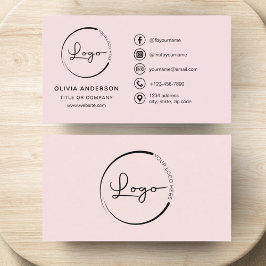 Berufliche Rosa-Firmenlogos Social Media Visitenkarte