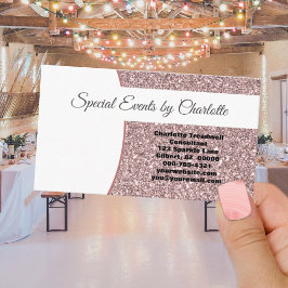 Berufliche rosa Imitate Glitzer FRONT schwarz Visitenkarte