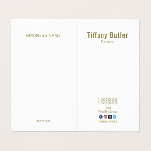 Berufliche, rosa Monogramm-Visitenkarte Visitenkarten (Innenseite Aufgefaltet)