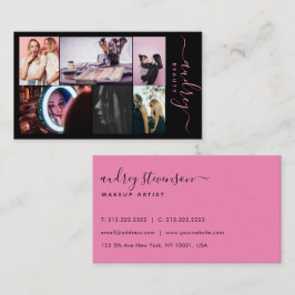 Berufliche Rosa und Schwarze Signatur 6 Fotos Visitenkarte