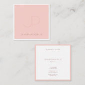 Berufliche rosa, weiße Vorlage Quadratische Visitenkarte (Vorne/Hinten)